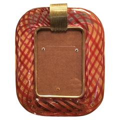 Murano Glass Picture Frame Signed by Venini, 1940s