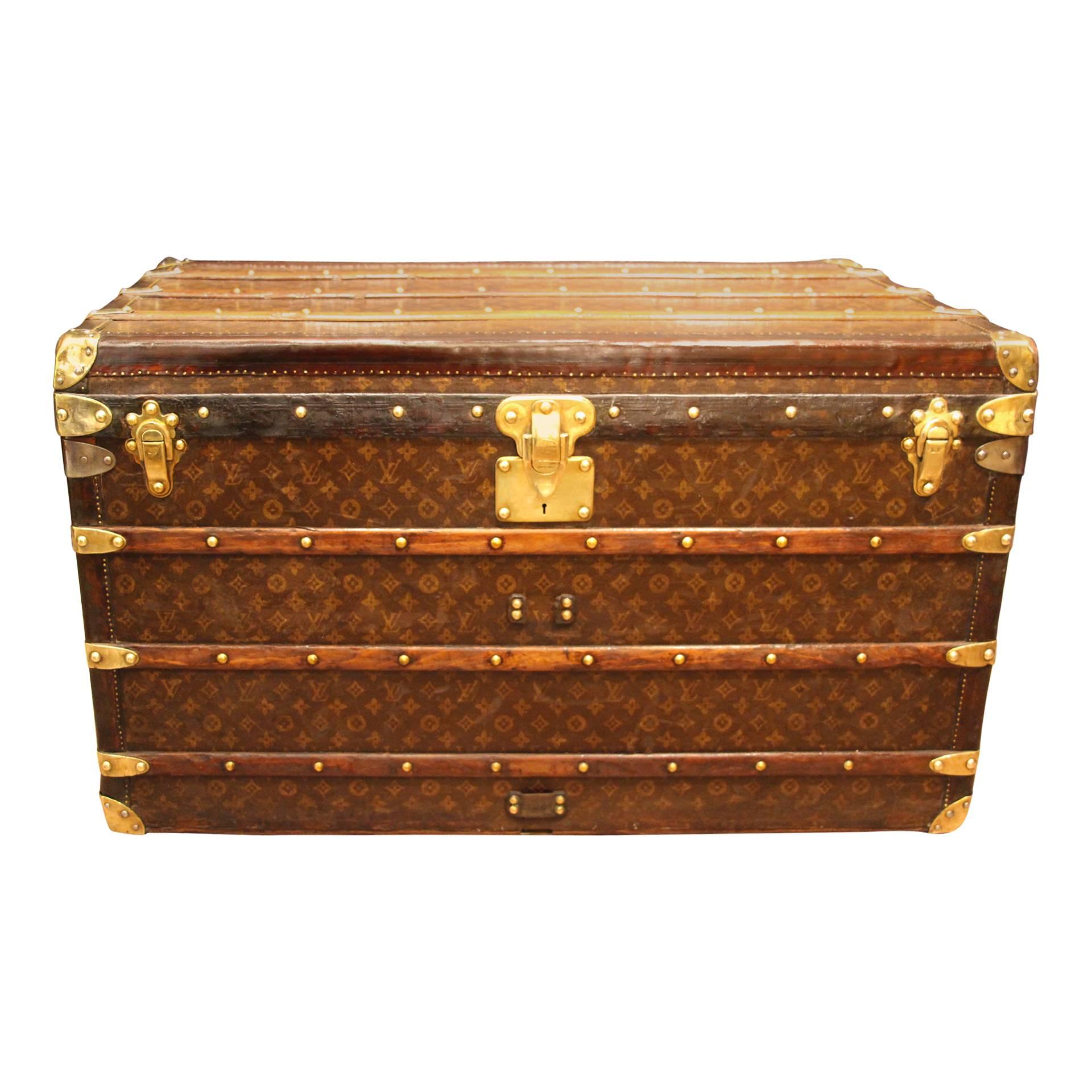  Louis Vuitton Stenciled Monogram Steamer Trunk, First Edition, Malle Vuitton