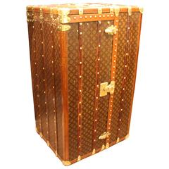 Antique 1920s Extra Large Louis Vuitton Wardrobe Steamer Trunk