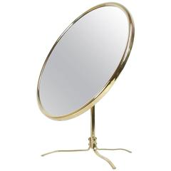 1950s, Mid-Century Austrian Tripod Brass Vanity Mirror
