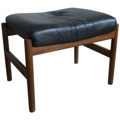 Rosewood and Leather Footstool by Spottrup