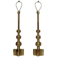 Pair of Brass Table Lamps by Stiffel