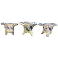 Set of Three Gaudiesque Faux Bois Planters 4