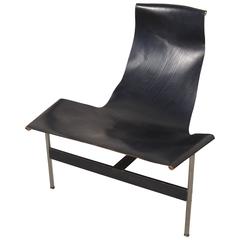 Rare Black Leather T Chair by William Katavolos for Laverne International 8