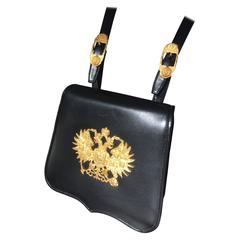 Black Christopher Ross Handbag with Imperial Russian Crest