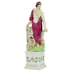 Pearlware Figure of Aphrodite & Eros, 'Venus and Cupid' Figure, circa 1790