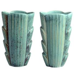 Pair of Art Deco Stoneware Vases by Gunnar Nylund for Rorstrand, 1930s-1940s