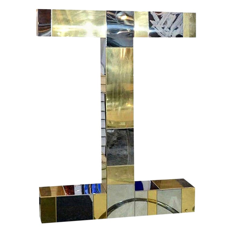 Table Lamp by Paul Evans, Directional Cityscape, Brass & Chrome, Mid-Century