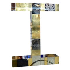 Table Lamp by Paul Evans, Directional Cityscape, Brass & Chrome, Mid-Century