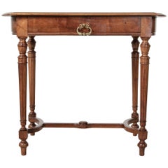 19th Century, French Solid Walnut Louis XVI Style Desk Side Table or Console
