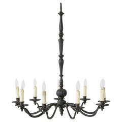 18th Century French Rustic Hand-Forged Iron Chandelier with Nine Arms