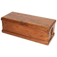 Antique Pine Trunk with Rope Handles