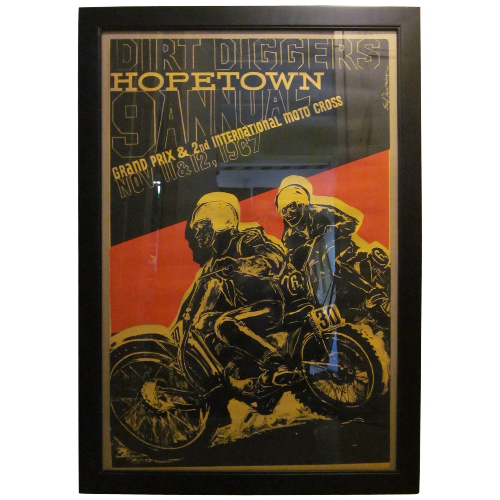 Earl Newman Vintage Hopetown Grand-Prix Moto Cross Motorcycle Poster 