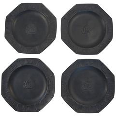 Set of Four 19th Century Basalt Wedgwood Plates