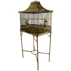 Antique Architectural Bird Cage on Stand