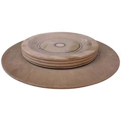 Mid-Century Saarinen Turned Wood Plates and Charger 9