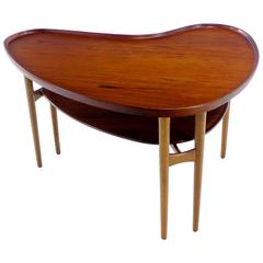 Very Rare Danish Modern Teak & Oak Occasional Table Designed by Arne Vodder
