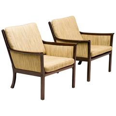 Ole Wanscher Pair of Lounge Chairs in Mahogany