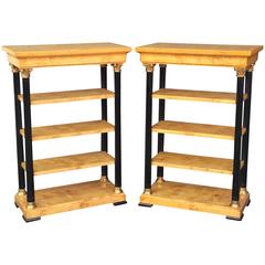 Pair of Biedermeier Style Open Bookcases or Shelves from England 2