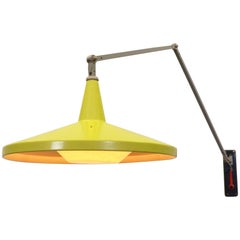 Wim Rietveld Panama Wall lamp in Lime for Gispen, Netherlands