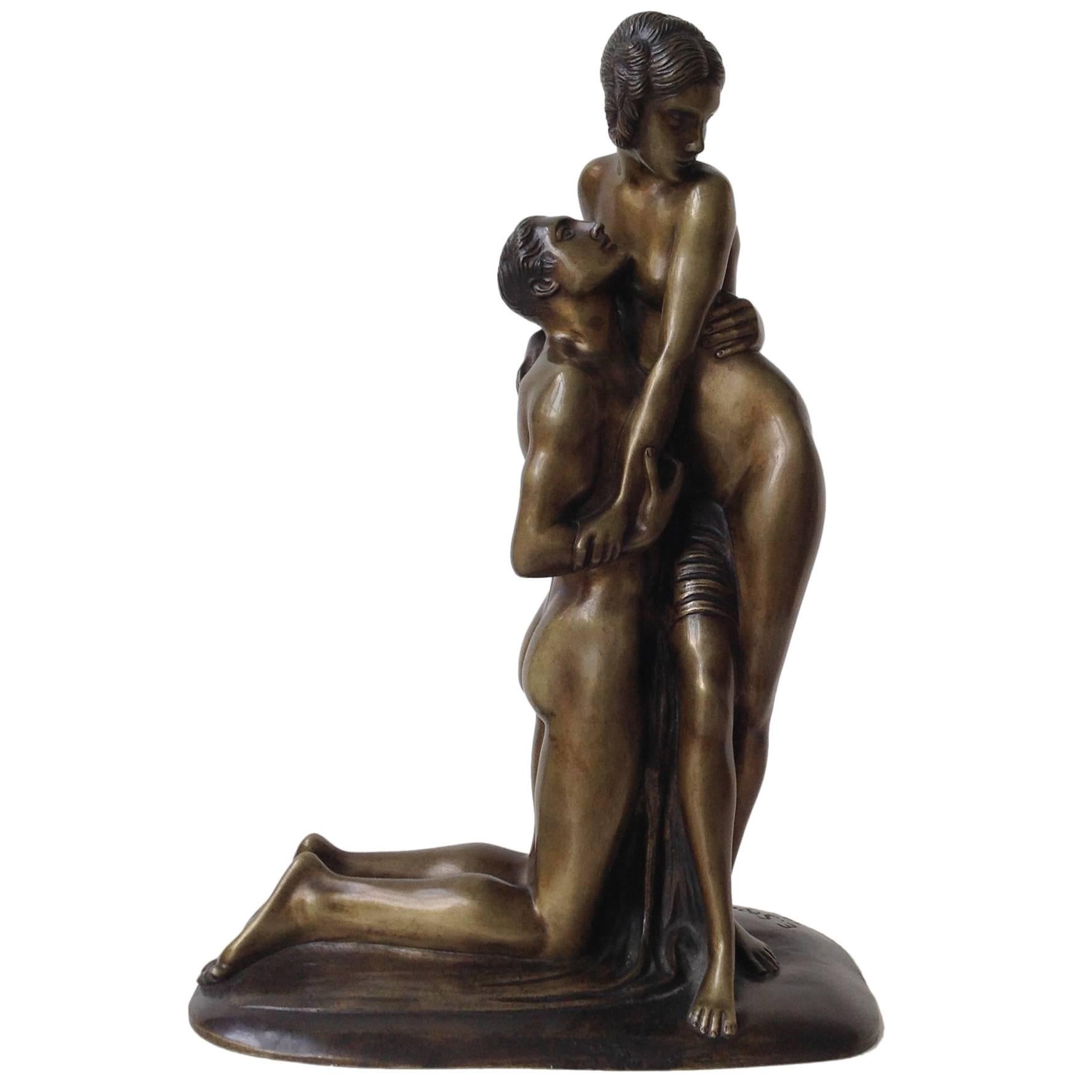 Love Couple, Ernst Seger, German , Bronze For Sale