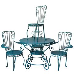French 1950s Garden Table and Chairs 11