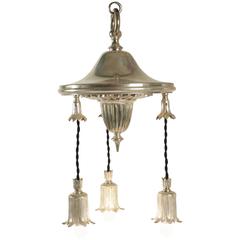 Very Pretty French Light Fixture in Silver Plate