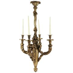 Chandelier in Hand-Carved Gold Giltwood from the 19th Century