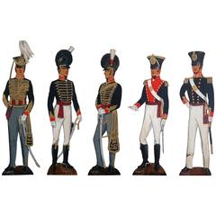 Vintage Collection of Wooden Painted British Soldiers by Lt E.V. Howell, circa 1931
