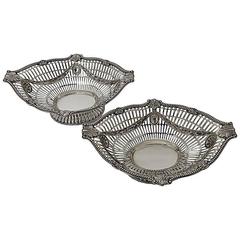 Sterling Silver Victorian Pair of Dishes, London, 1889, F.B. Thomas