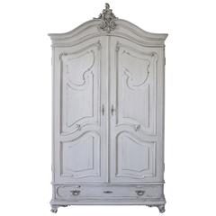 Antique French Style Armoire with Painted Finish