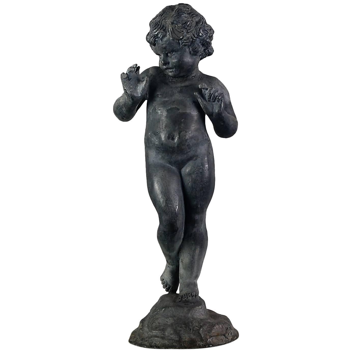 Early 20th Century Lead Cherub / Putti Statue, English