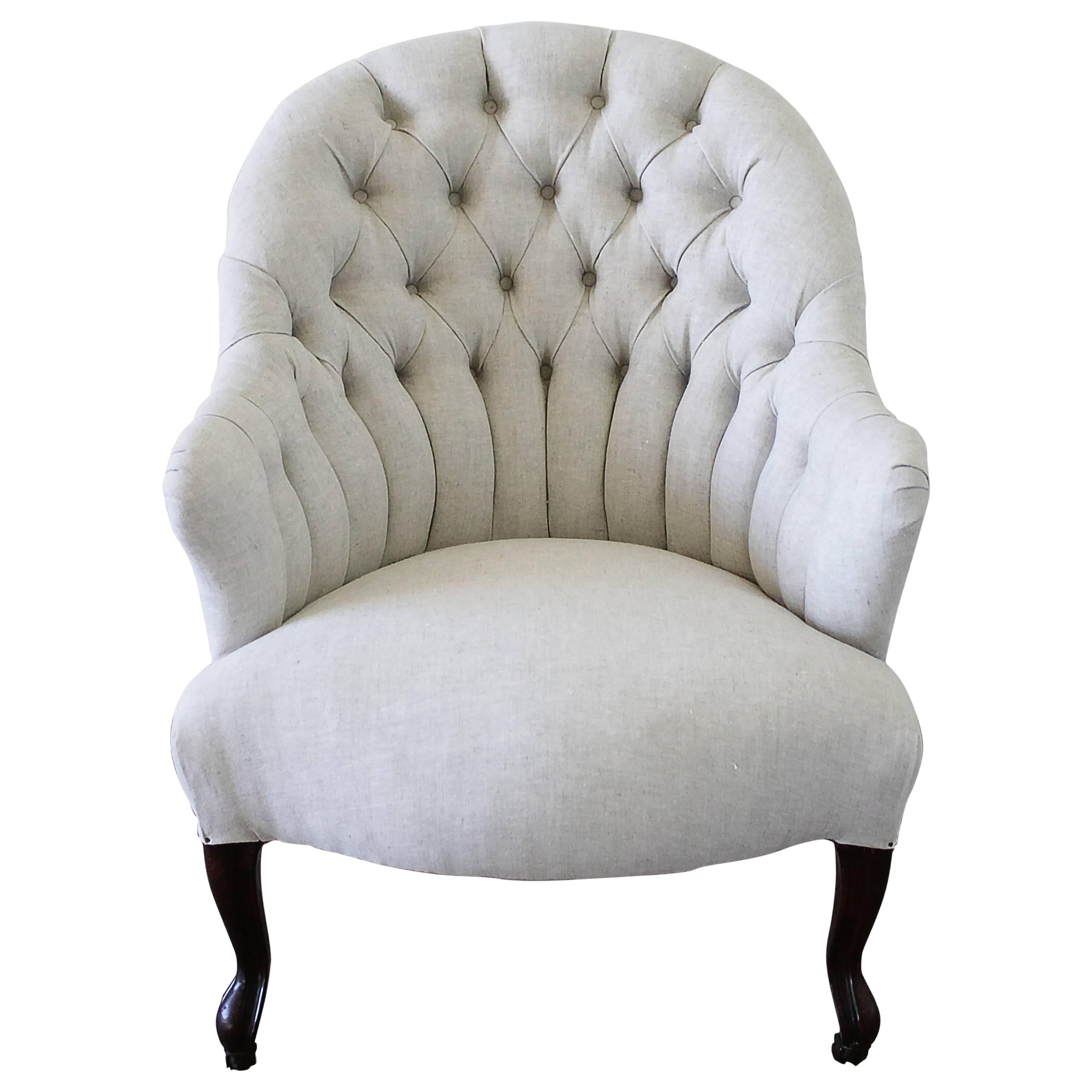 Late 19th Century Napoleon III Style Button Tufted Chair