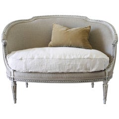 19th Century Carved and Painted Louis XVI Style Settee