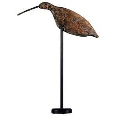 Early 20th Century Naive Jack Snipe Working Decoy