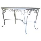 French Iron and Stone Top Dining Table, circa 1950s