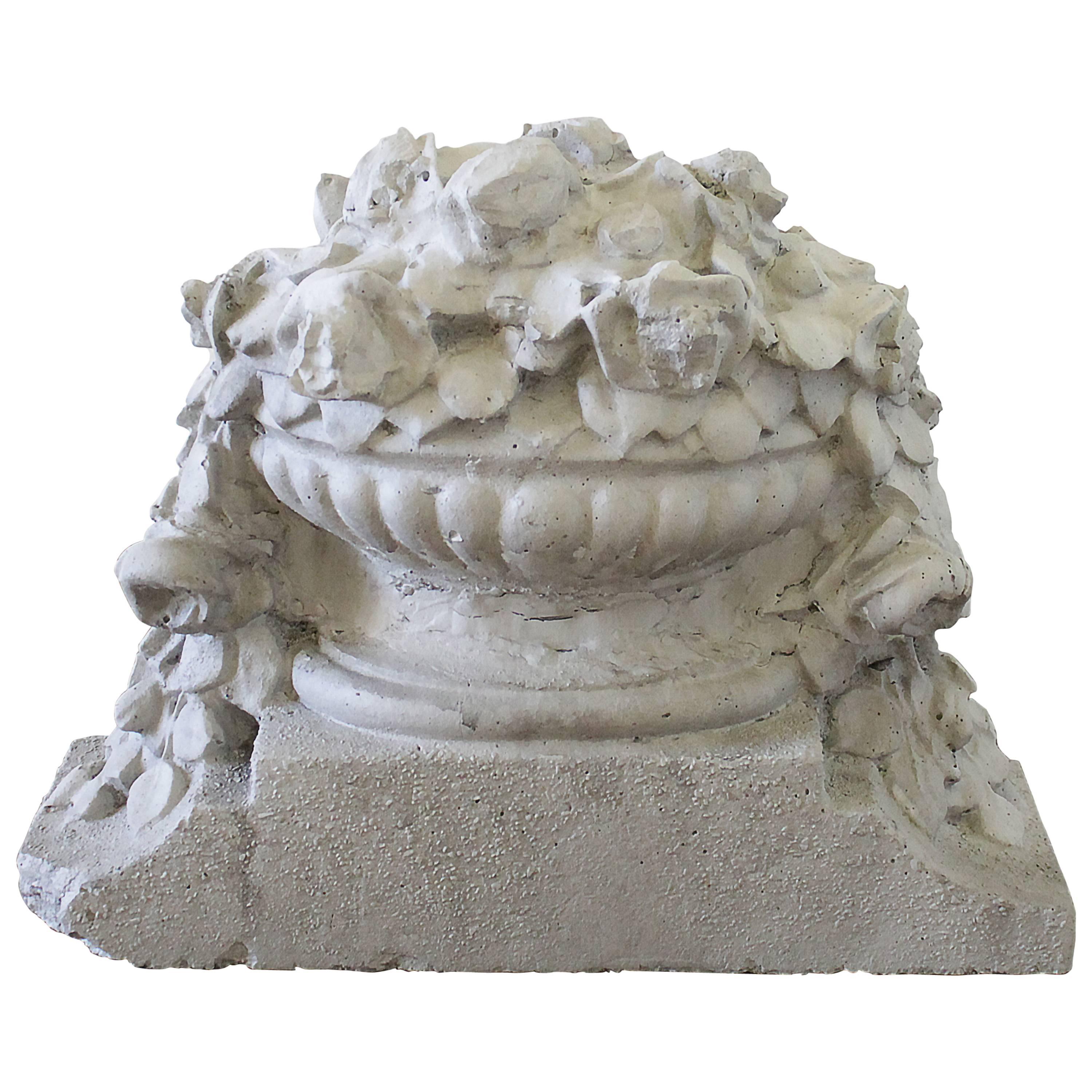 Early Cast Stone Architectural Garden Ornament or Fragment For Sale