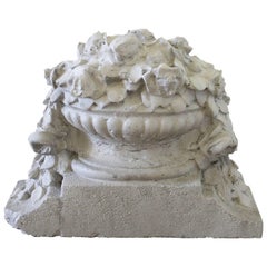 Antique Early Cast Stone Architectural Garden Ornament or Fragment