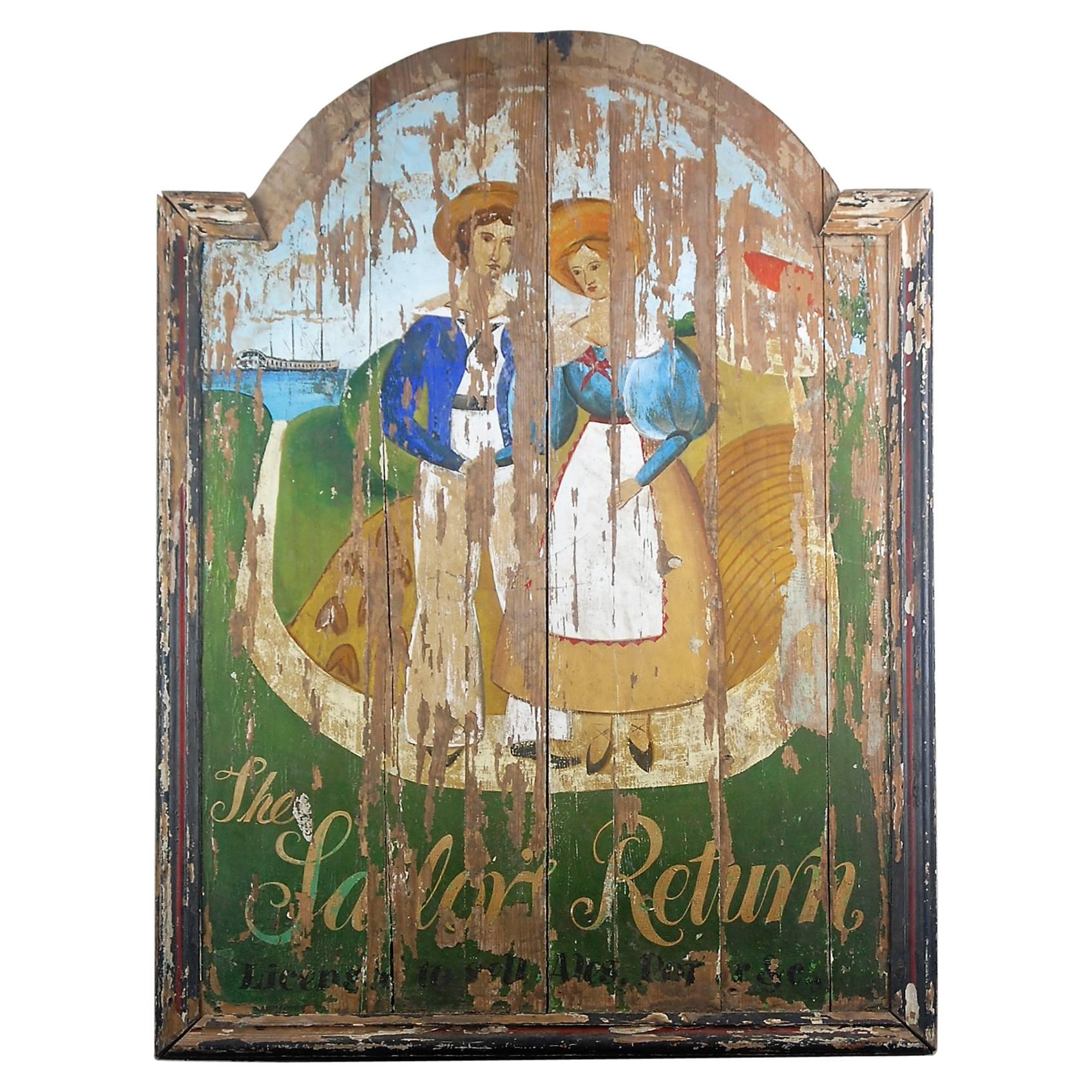 Sailors Return, Naive Folk Art Tavern Sign