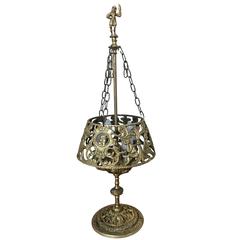 French Bouillotte Gilt Bronze Lamp Depicting Noble Knight