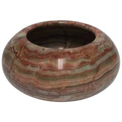Substantial Vintage Onyx Marble Bowl 10