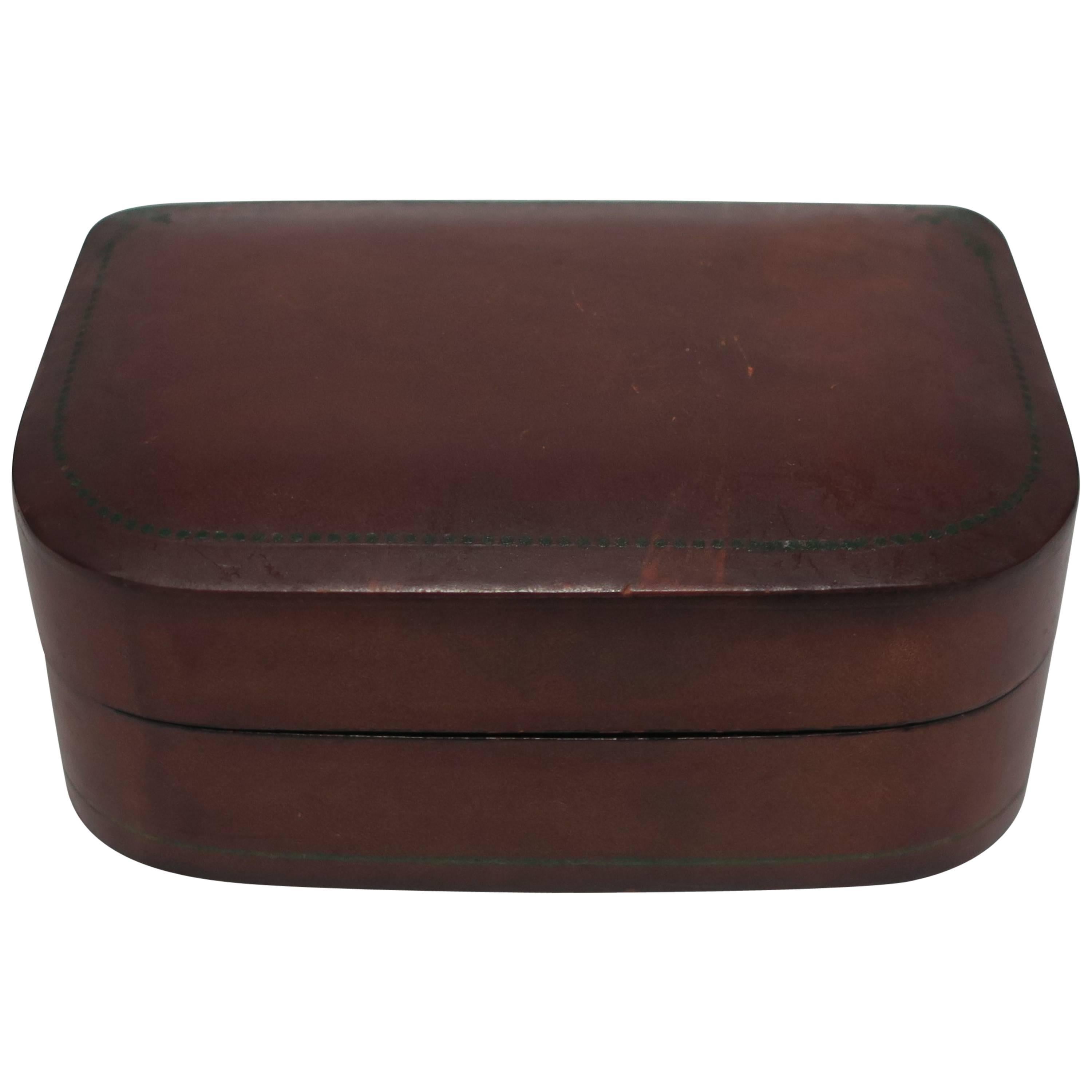 Vintage Italian Leather Jewelry Box