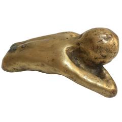 Mid-Century Bronze Sculpture 'Yoga" Signed