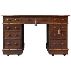 Antique Desk Twin Pedestal Edwards 
Roberts Oak, Victorian, 19th Century