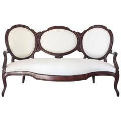 19th Century Carved Mahogany Sofa 7