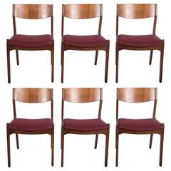 Set of Six Mid-Century Danish Rosewood Dining Chairs 11