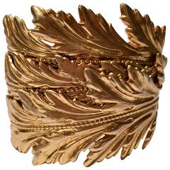 Dominique Aurientis Paris Gold Leaf Cuff Bracelet