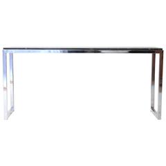 Floating Marble Chrome Console Table