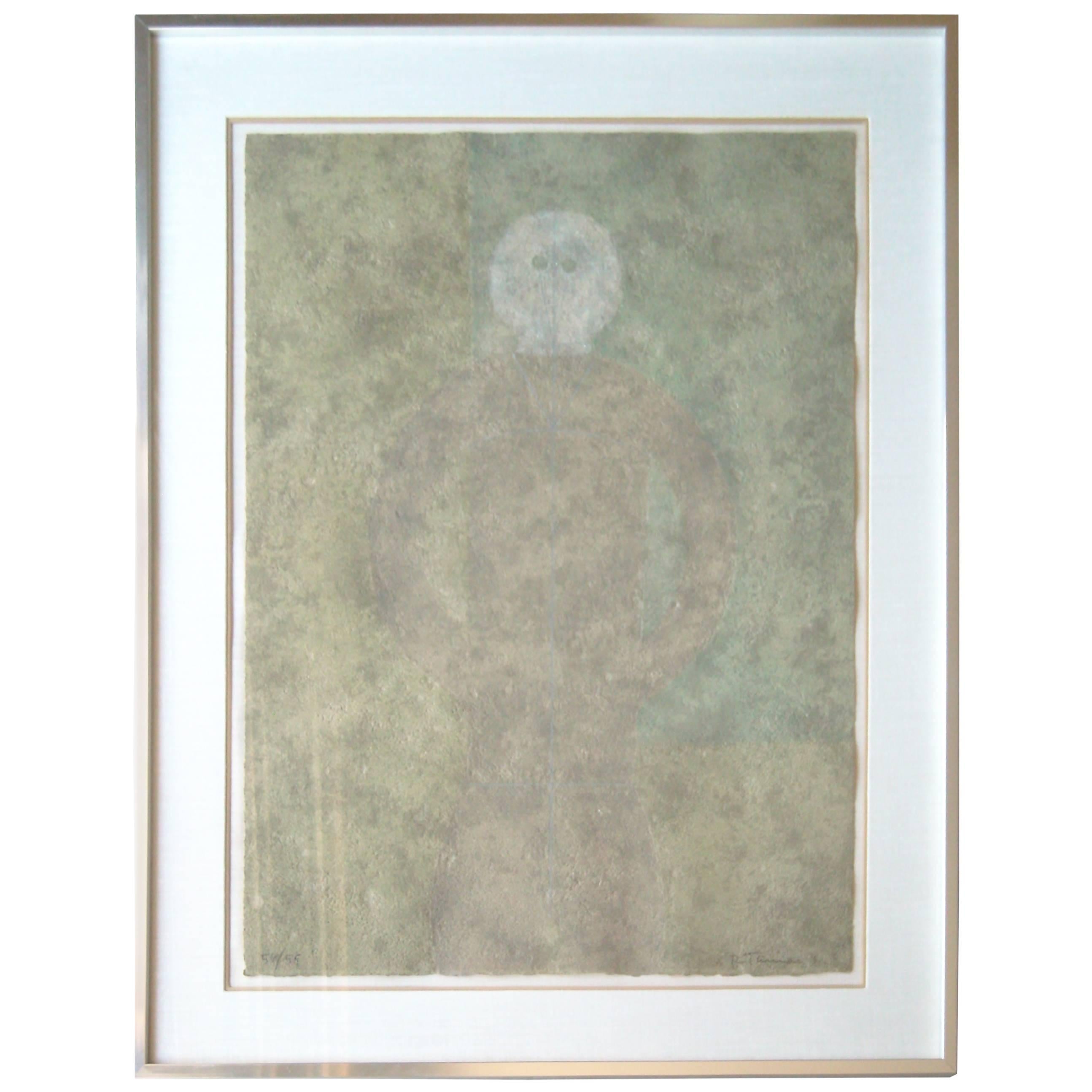 Rufino Tamayo, Personaje en Gris, Lithography in Colors, Signed, Numbered, Framed