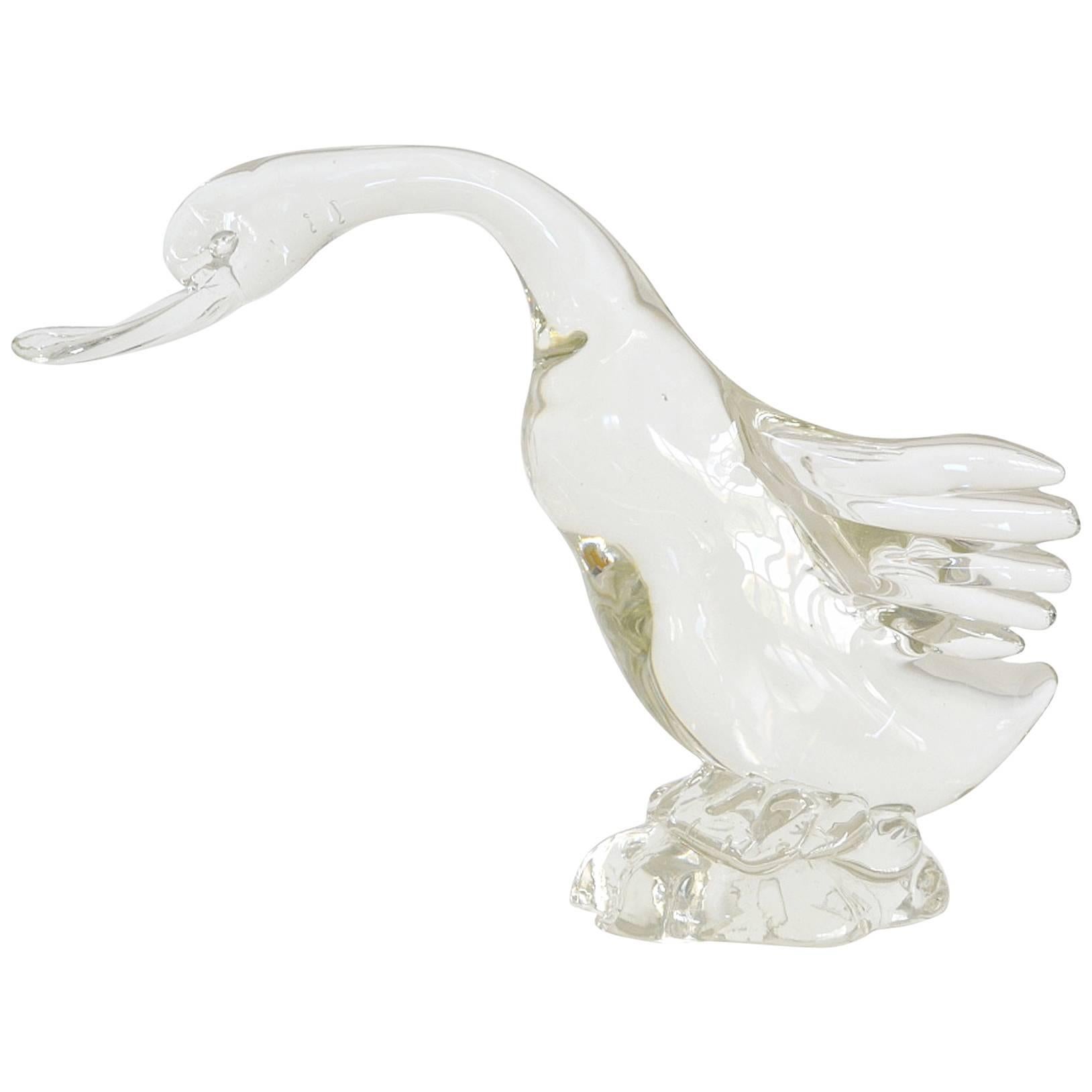 Mid-Century Italian Blown Glass Goose For Sale